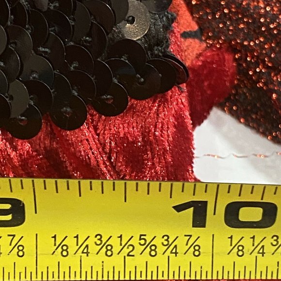 Woman's M 'Vampire Witch Halloween Costume Dress Medieval Red Sparkly Velour - Picture 10 of 13